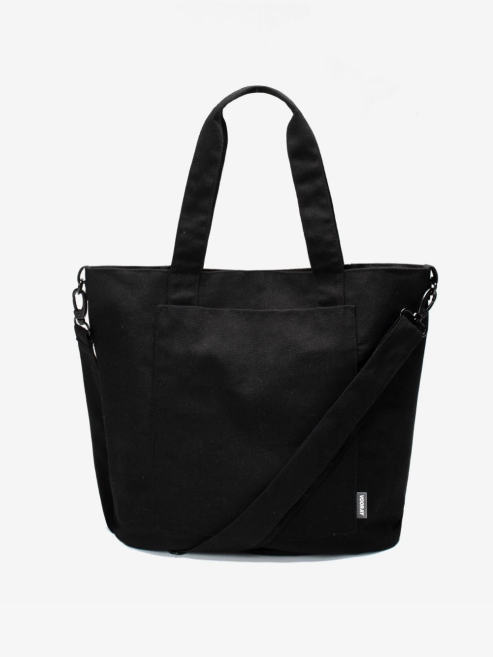 Vooray Zoey Everyday Tote in Black Canvas with Removable Strap NEW